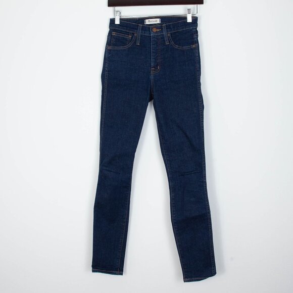 Madewell Denim - Madewell 10" High Rise Skinny Dark Wash Denim Jeans Womens Size 24